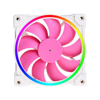 Вентилятор ID-Cooling ZF-12025-PINK ARGB (Single Pack), 120x120x25мм, 4-pin PWM, белый с розовым