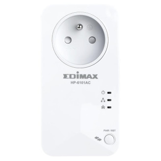 Комплект адаптеров  для создания сети Ethernet на основе электросети Edimax HP-6101ACK (до 600Мб/c, 2шт, сквозная розетка)