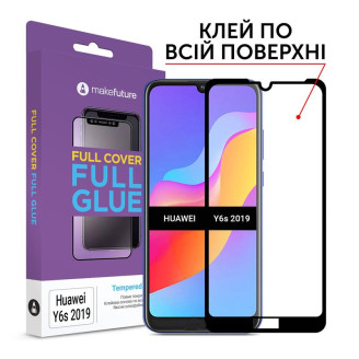 Защитное стекло MakeFuture для Huawei Y6s 2019 Black Full Glue, 0.25mm (MGF-HUY6S19)