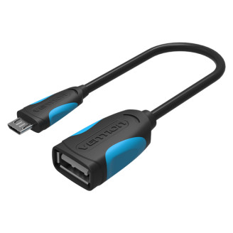 Кабель Vention OTG USB2.0 AF - microUSB BM, 0.25 m, Black (VAS-A07-B025)