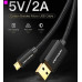 Кабель Vention USB-A 2.0 - microUSB B, 2 m, Black (CADBH)