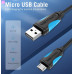 Кабель Vention USB-A 2.0 - microUSB B, 3 m, Black (VAS-A04-B300-N)