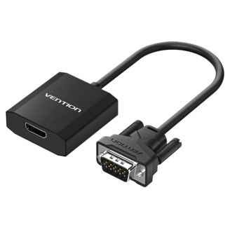 Адаптер Vention VGA - HDMI (M/F), 0.2 м, со звуком и питанием, черный (ACEB0)