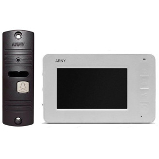 Комплект домофон + вызывная панель Arny AVD-4005 White/Copper