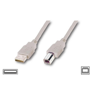 Кабель Atcom USB - USB Type-B V 2.0 (M/M),  0.8 м, Ferrite, белый (6152) пакет