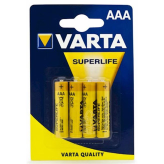 Батарейка Varta Superlife 2003 AAA/LR03 BL 4шт, желтая