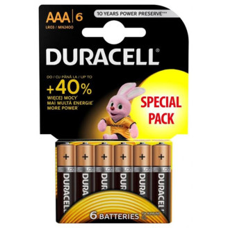 Батарейка Duracell Duralock Basic AAA/LR03 BL 6шт