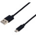 Кабель Grand-X USB-microUSB, 1.5м, Cu, 2,1A, Black (PM015BS)