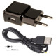 Сетевое зарядное устройство Grand-X (1xUSB 2.1A) Black (CH-03C25B) + кабель USB/2.5мм