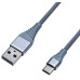 Кабель Grand-X NC-012 USB-USB Type-C, 1.2м, 2А, Cu, Grey (NC012GR)