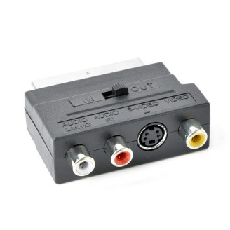 Адаптер Cablexpert SCART - S-Video, 3xRCA (M/F), черный (CCV-4415) пакет