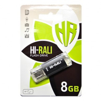 Флеш-накопитель USB 8GB Hi-Rali Rocket Series Black (HI-8GBVCBK)