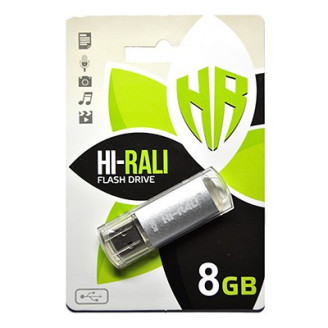 Флеш-накопитель USB 8GB Hi-Rali Rocket Series Silver (HI-8GBVCSL)