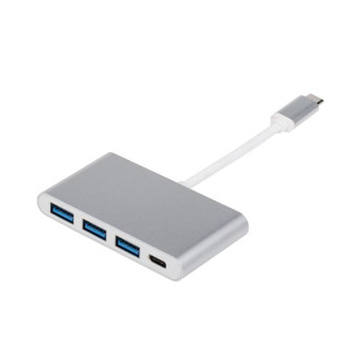 Концентратор USB Type-C Atcom 3хUSB3.0, USB Type-C, 0.1м, металл Silver (12808)