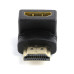 Адаптер Cablexpert HDMI - HDMI (M/F), угол 90 градусов, черный (A-HDMI90-FML) пакет
