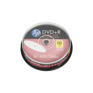 DVD+R HP (69306 /DRE00060WIP-3) 8.5GB 8x DL IJ Pint, шпиндель, 10 шт