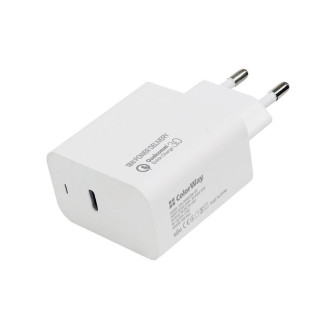 Сетевое зарядное устройство ColorWay Power Delivery Port (1USB Type-Cx3A) White (CW-CHS022PD-WT)