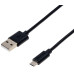 Кабель Grand-X USB - microUSB, 2.1А, 1.5м, CU Black (PM015B), упаковка гифтбокс  с окном