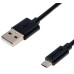 Кабель Grand-X USB-microUSB, 1.5м, Cu, 2,1A, Black (PM015BS)