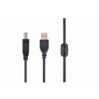 Кабель Cablexpert USB - USB Type-B V 2.0 (M/M), 3.0 м, Ферритовый фильтр, черный (CCF-USB2-AMBM-10)