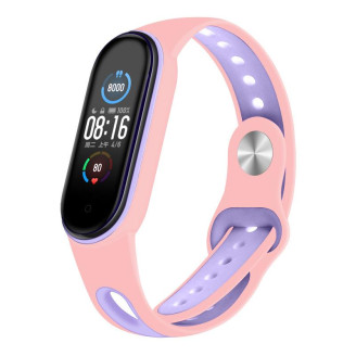 Ремешок BeCover Sport Style для Xiaomi Mi Smart Band 5/Mi Smart Band 6 Pink-Purple (705172)