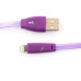 Кабель Dengos USB-Lightning LED 1м Purple (PLS-L-LED-PLSK-PURPLE)