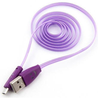 Кабель Dengos USB-microUSB LED 1м Purple (PLS-M-LED-PLSK-PURPLE)