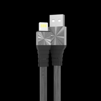 Кабель Aspor A159 USB-Lightning, Silicon, плоский, 1.2м, графит (910105)