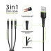 Кабель Intaleo CBFLEXU1 USB - Lightning + micro USB + USB Type-C (M/M), 1.4 м, Black (1283126487521)