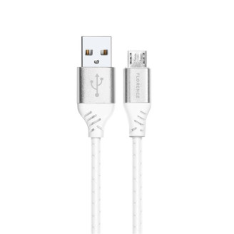 Кабель Florence Technic USB-microUSB 3A, 1м White (FL-2204-WM)