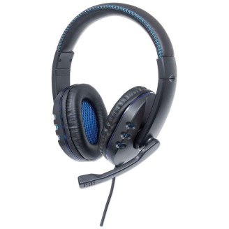 Гарнитура Intracom Manhattan Gaming Headset with LEDs Black/Blue (176088)