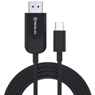 Кабель REAL-EL CHD-180 (EL123500044) USB Type-C-HDMI, 1.8м Black