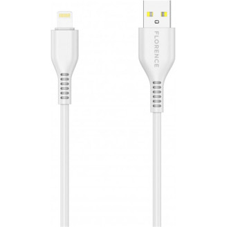 Кабель Florence Wizer USB-Lightning 2.4A, 1м, White (FL-2111-WL)