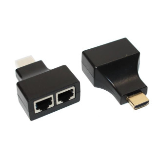Адаптер Voltronic (YT-SCPE HDMI/2P-30m720P/08516) HDMI-2хRJ-45 Black