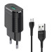 Сетевое зарядное устройство Grand-X (1xUSB 2.1А) Black (CH-17U) + кабель micro-USB