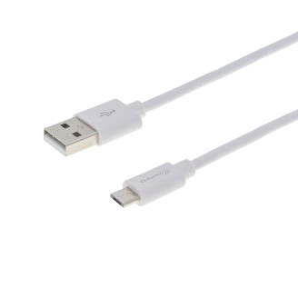 Кабель Grand-X USB - microUSB, 2.1А, 1.5м, CU White (PM015W), упаковка гифтбокс  с окном