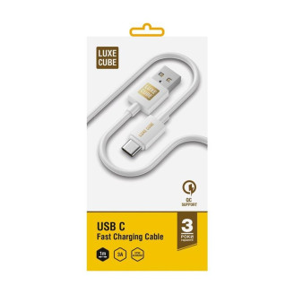 Кабель Luxe Cube USB - USB Type-C (M/M), 3 А, 1 м, белый (8889998698469)