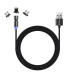 Кабель ColorWay USB - Lightning + micro USB + USB Type-C (M/M), Magnetic Rotation 540°, 2.4 А, 1 м, Black (CW-CBUU037-BK)
