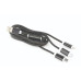 Кабель Cablexpert USB - Lightning + micro USB + USB Type-C (M/M), 1 м, черный (CC-USB2-AM31-1M)