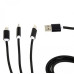 Кабель Cablexpert USB - Lightning + micro USB + USB Type-C (M/M), 1 м, черный (CC-USB2-AM31-1M)