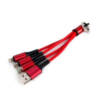 Адаптер Extradigital (KBU1759) USB - USB Type-C/Lightning/microUSB, 0.12 м, Red