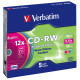 CD-RW Verbatim (43167) 700MB 12x Slim, 5шт Color