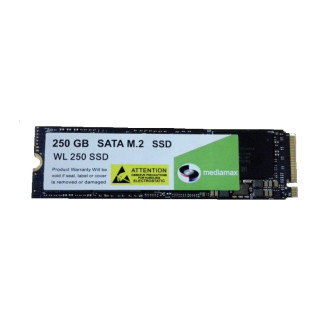 Накопитель SSD  250GB Mediamax M.2 2280 NVMe PCIe 3.0 x4 3D NAND TLC Black (WL 250 SSD Black) Refurbished наработка до 1%