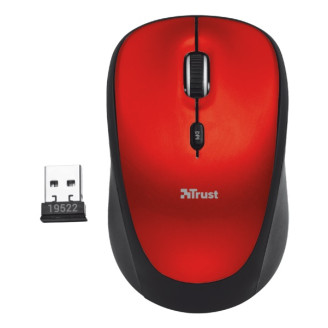 Мышь беспроводная Trust Yvi (19522) Red USB