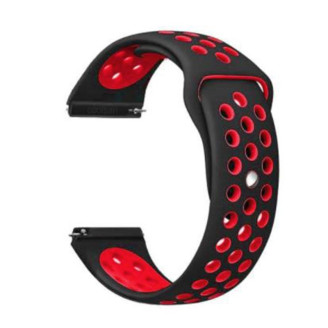 Ремешок BeCover Nike Style для Samsung Galaxy (20mm)/Watch 5/ Watch 4 40/44mm/Watch 4 Classic 42mm/Watch Active/Active 2 40/44mm/Watch 3 41mm/Gear S2/Classic/Gear Sport Black-Red (705695)