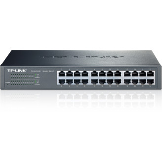 Коммутатор TP-Link TL-SG1024D (24хGE, металл, настольный/монтаж в стойку)