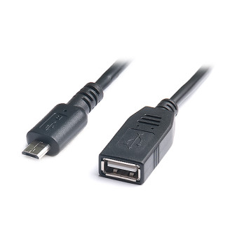 Кабель REAL-EL USB - micro USB V 2.0 (F/M), 0.1 м, черный (EL123500014)